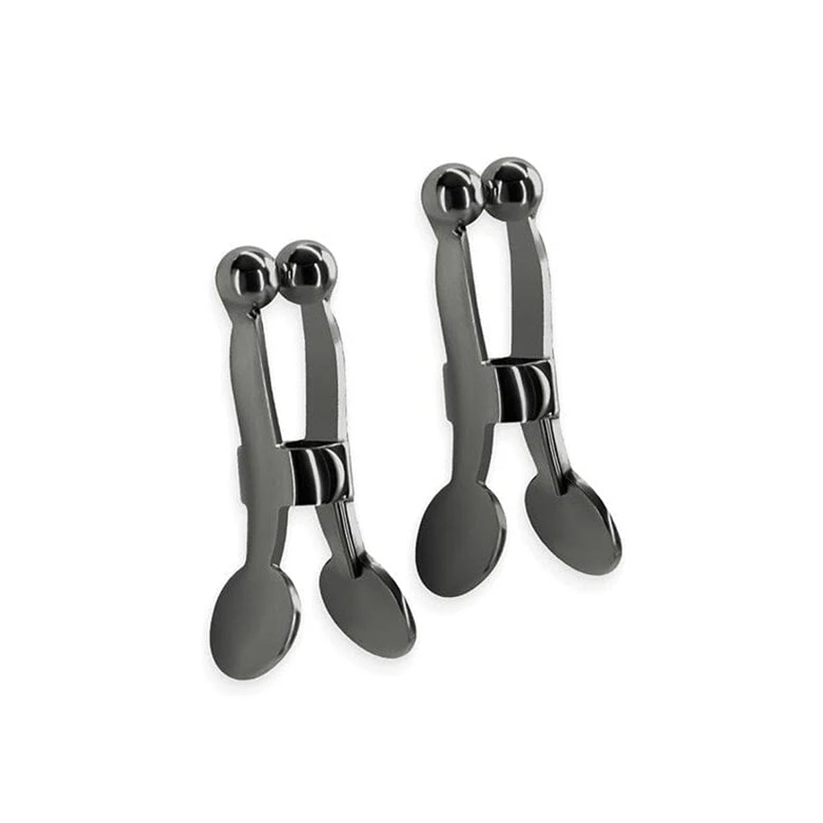 Black metal nipple clamps with ball tips Nudie Co