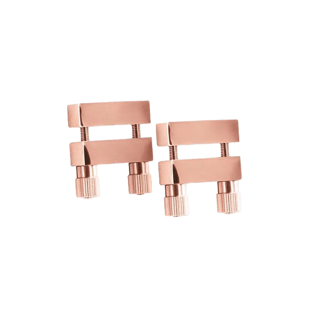 Rose gold metal nipple clamps with two adjustable bars with screws Nudie Co