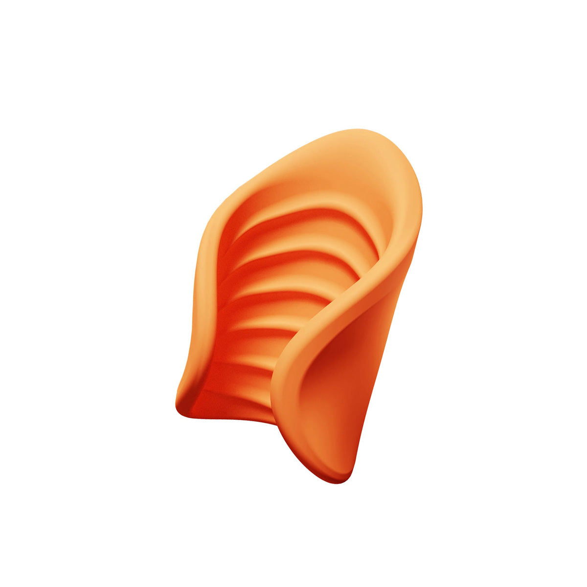 Orange silicone vibrating penis stroker with ridges Nudie Co