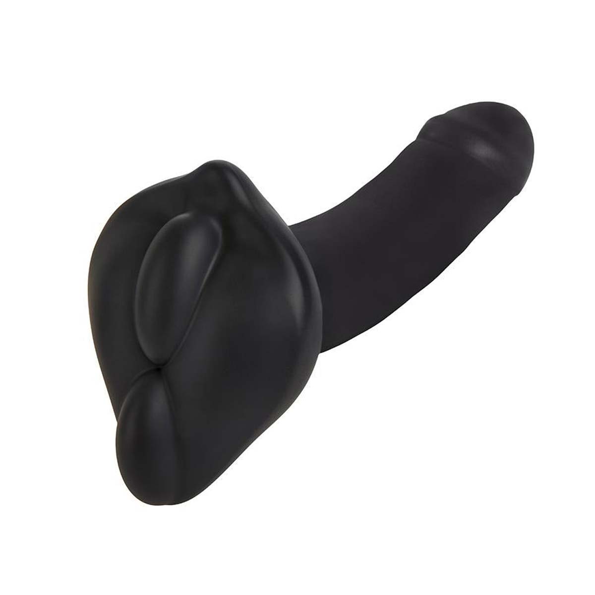 Black silicone stimulation cushion fitted over the end of a black dildo Nudie Co