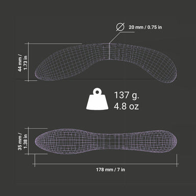 Measurements for Dalia porcelain dildos Nudie Co