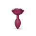 Deep pink silicone butt plug with rose-shaped tapered end Nudie Co