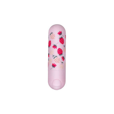 Baby pink mini bullet with a red strawberry printed pattern Nudie Co