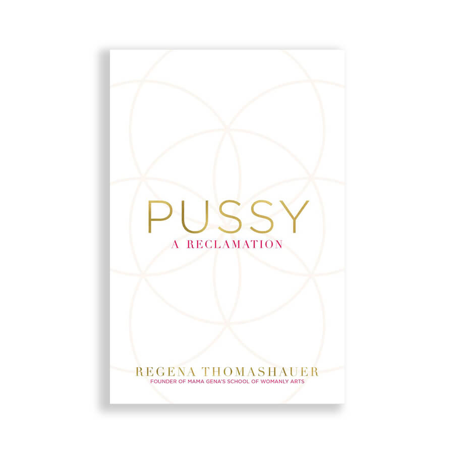 Book for sex positivity and woman empowerment with whote cover and gold flower Nudie Co