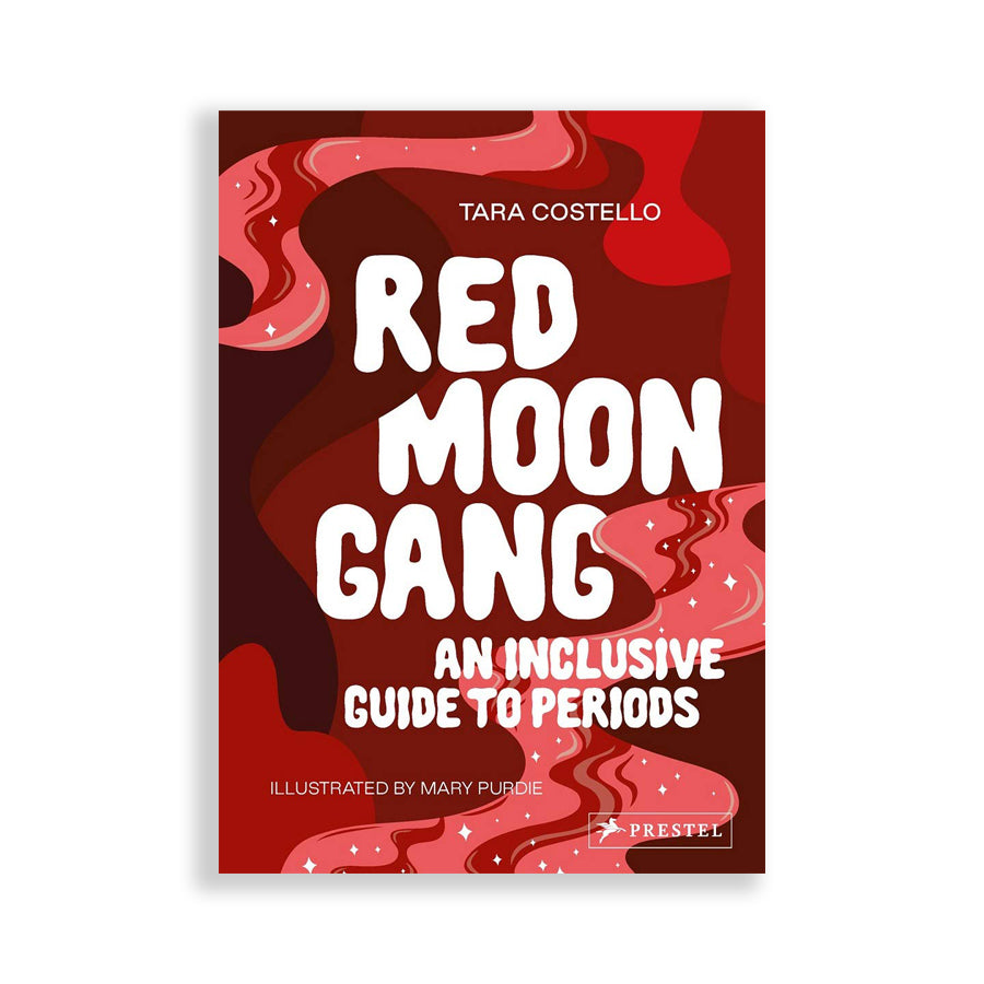 Illustration of various shades of flowy red and pink liquid with white text Nudie Co