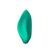 Side view of a green leaf-shaped silicone vibrator for grinding Nudie Co