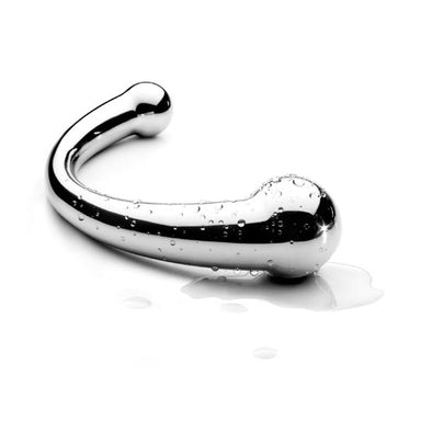 Wet Side curved stainless steel pleasure wand with two balls on either side Nudie Co