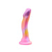 Purple, orange and pink gradient silicone dildo with curvy shape for G-spot or P-spot stimulation Nudie Co