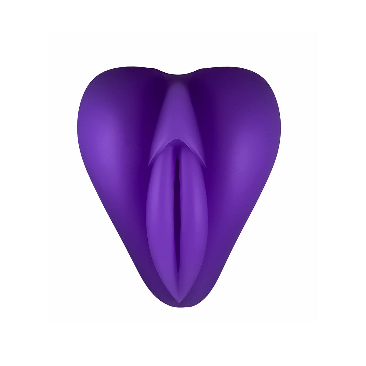 Purple silicone base for dildo shaped like a vulva for grinding and stroking Nudie Co