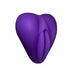 Side view of a purple silicone base for dildo shaped like a vulva for grinding and stroking Nudie Co