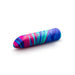 Side view of marbled pink and blue silicone power bullet vibrator for clitoris stimulation Nudie Co