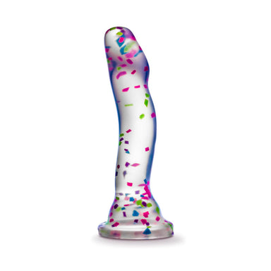 Clear silicone dildo with neon confetti inside Nudie Co