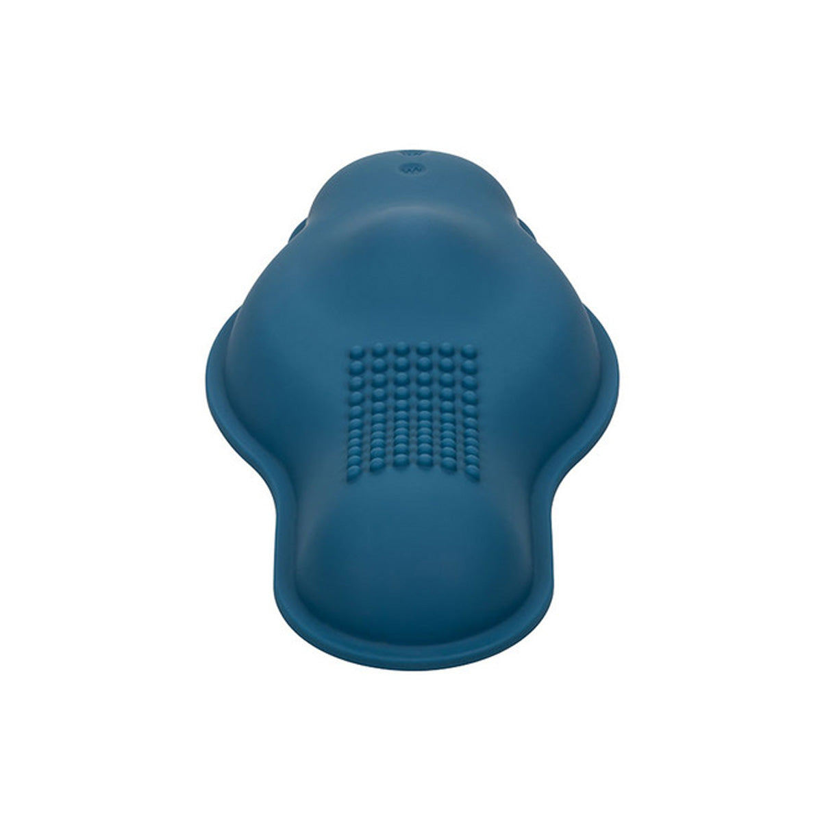 Side view of Blue silicone grinding pad with two buttons and small bumps for extra sensations Nudie Co