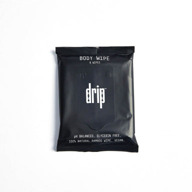 Black packet of 8 Drip body wipes for intimate care Nudie Co
