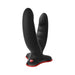 Black silicone grinding dildo with two ribbed shafts Nudie Co