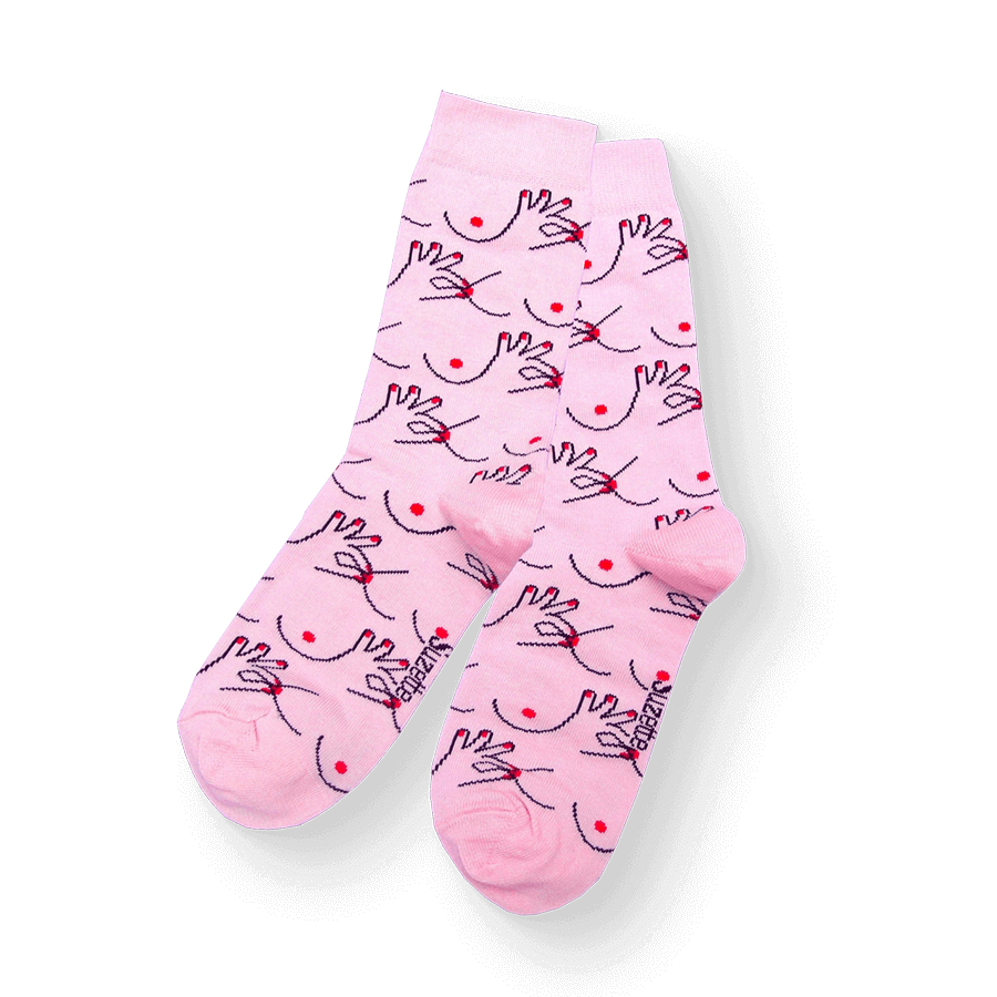 Pink socks with breast print Nudie Co