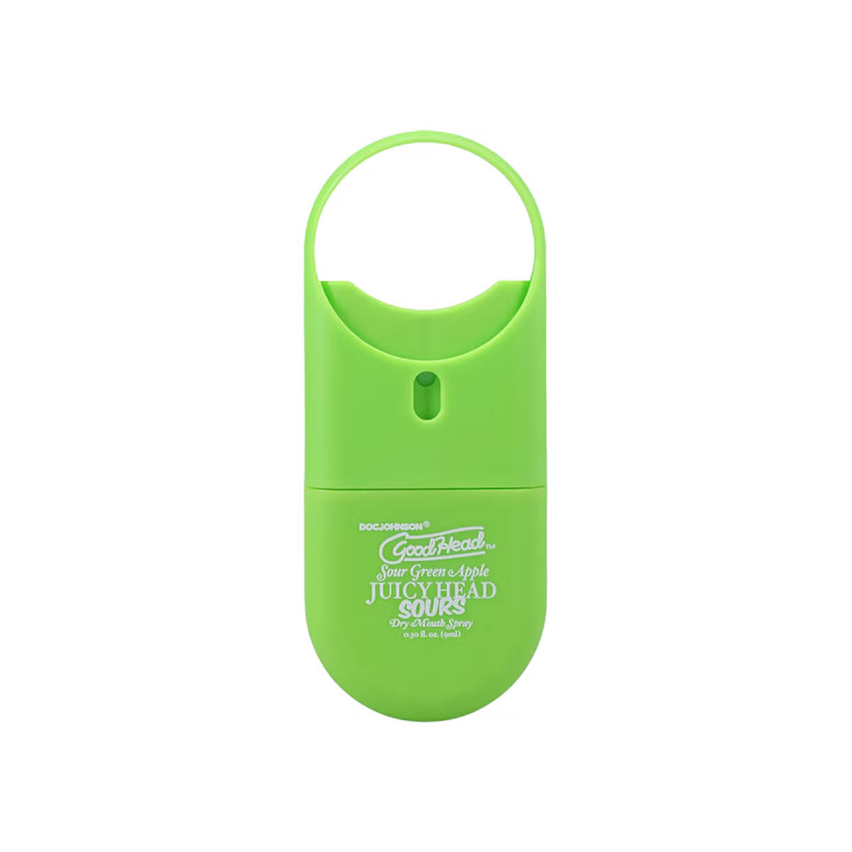 Small red spray bottle for on-the-go sour green apple flavoured dry mouth relief for oral sex Nudie Co