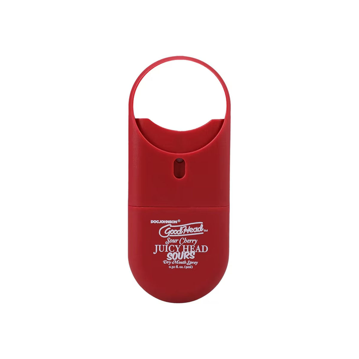 Small red spray bottle for on-the-go sour cherry flavoured dry mouth relief for oral sex Nudie Co