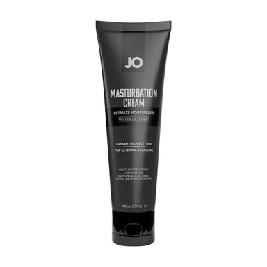 Black tube of JO Masturbation Cream on a white background Nudie Co