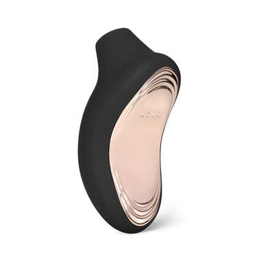 Black silicone with wide mouth for air clitoral massage with golden plate on back  Nudie Co