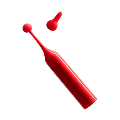 Red clitoral vibrator with interchangeable silicone heads Nudie Co