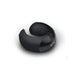 Side view of black silicone vibrating cock ring on a white background Nudie Co
