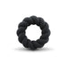 Black silicone twisted cock ring on a white background Nudie Co