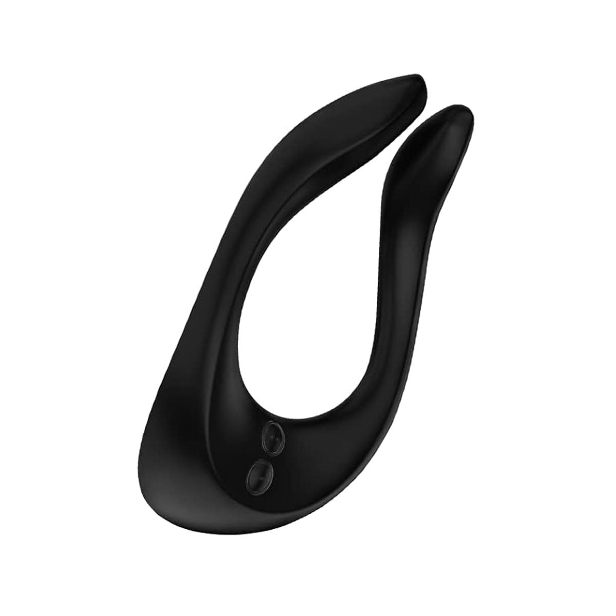 Side view of multi-use black vibrator with flexible arms from Satisfyer Nudie Co