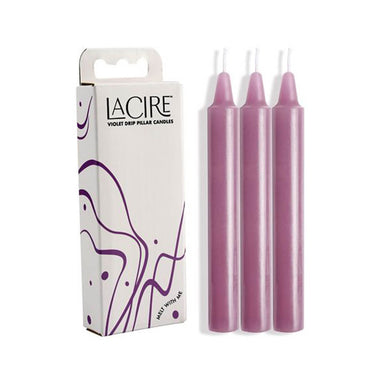 Pack of three pink candles and white cardboard packaging Nudie Co