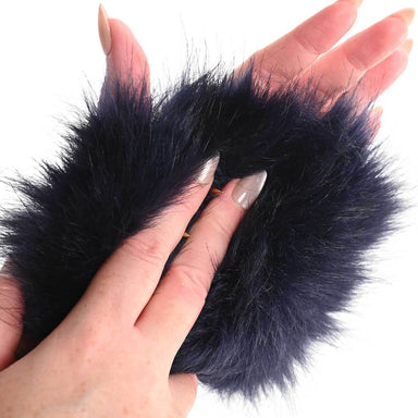 Black furry glove with golden metal spikes for sensory play Nudie Co