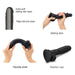 Black silicone dildo with sliding skin Nudie Co