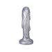 Front view of silver silicone dildo with melted dripping texture Nudie Co