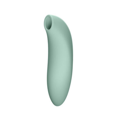 Mint green curved air stimulation vibrator for clitoris with view of mouth opening  Nudie Co