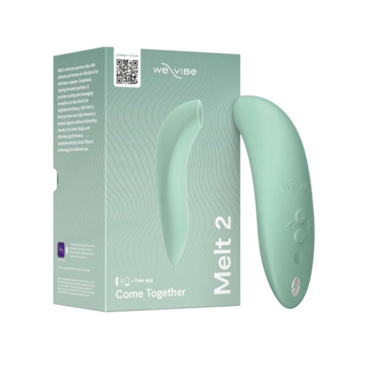 Mint green curved air stimulation vibrator for clitoris with the box Nudie Co