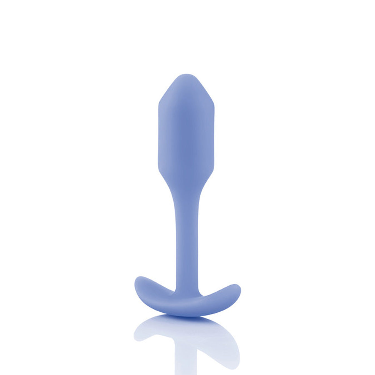 Blue silicone butt plug with torpedo-shaped head Nudie Co