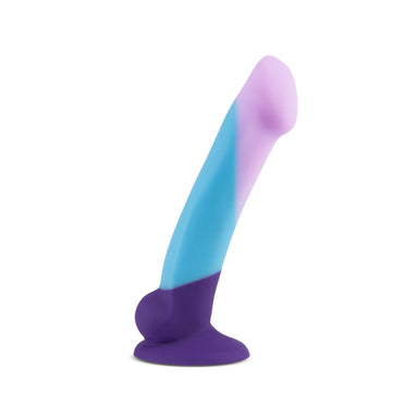 Purple and pink pastel dildo made of silky smooth silicone with strong suction cup Nudie Co