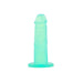 Bright green silicone dildo with suction cup Nudie Co