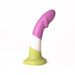 Stripy purple, white and green silicone dildo with semi-realistic details by BS Atelier Nudie Co