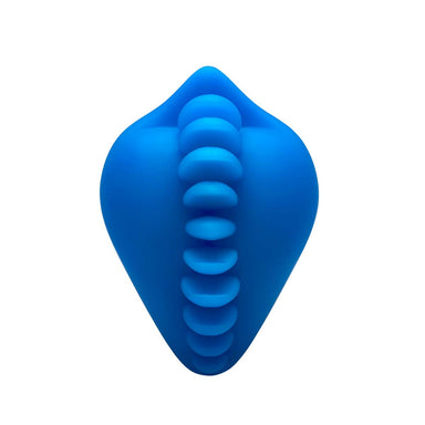Blue silicone dildo stimulating cushion with soft tips along the centre Nudie Co