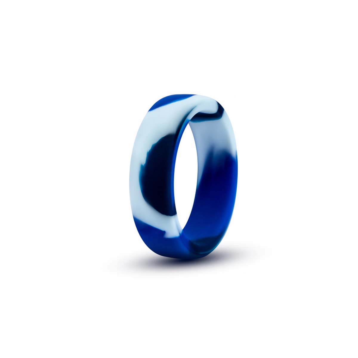Blue silicone cock ring with camouflage pattern Nudie Co