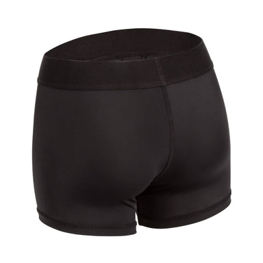 Back view of a black cotton boxer briefs with stretchy o-ring to use as a harness Nudie Co