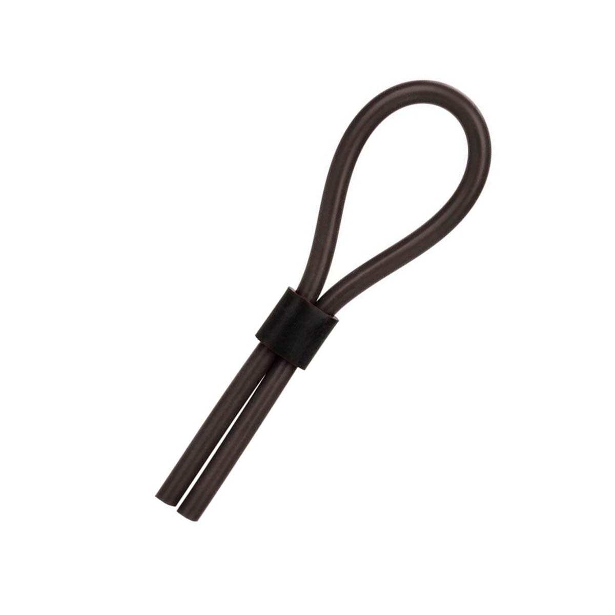 Black silicone adjustable lasso cock ring with toggle Nudie Co