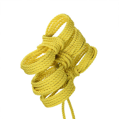 Knots of yellow silk rope for BDSM play Nudie Co