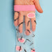 Hand stretching sheer fabris of sock printed with spermatozoids and ovules Nudie Co