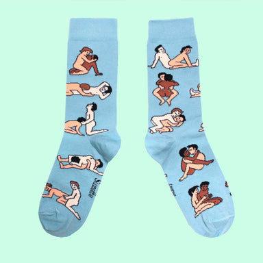 ClBlue printed socks with male couples practising Kamasutra Nudie Co