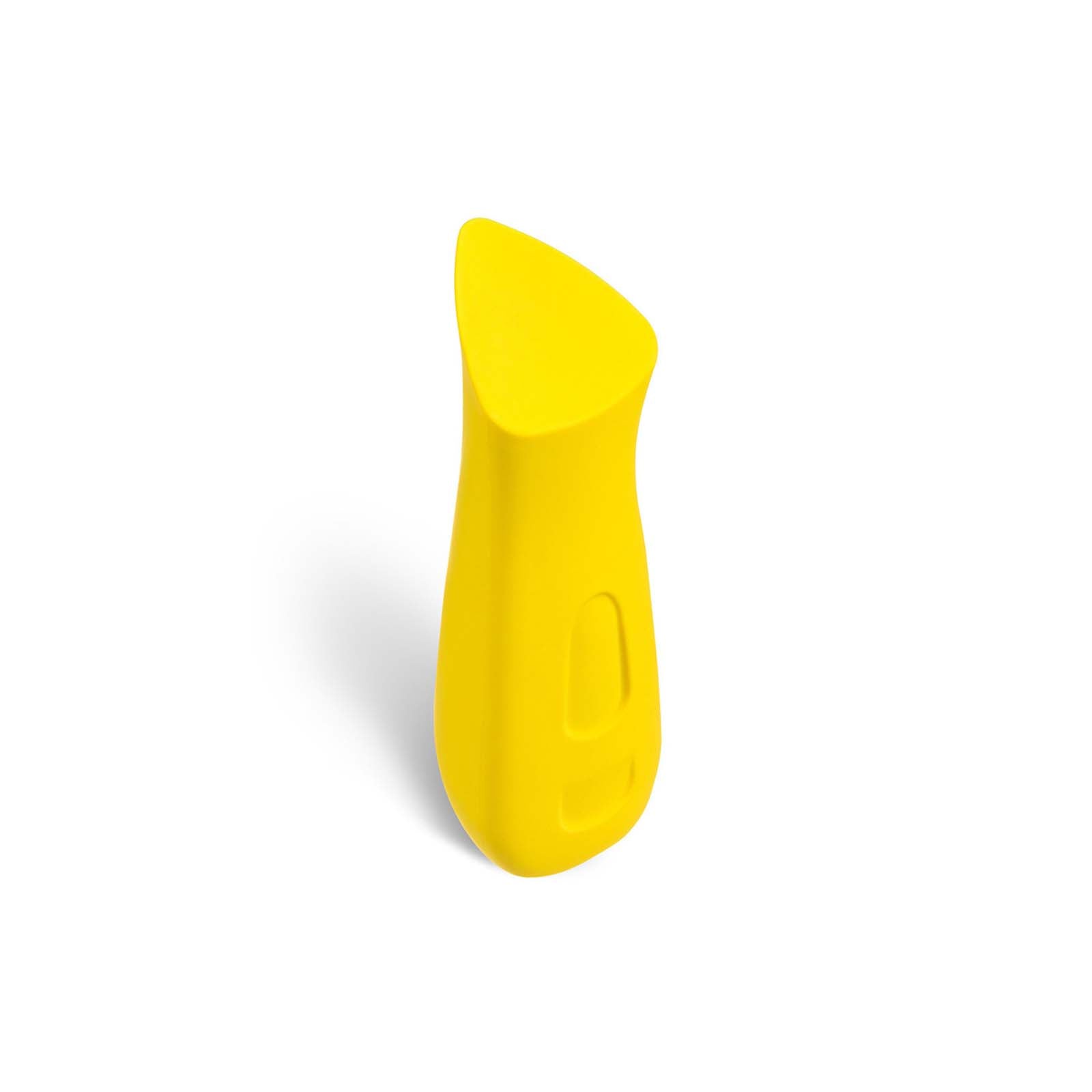 Yellow-coloured Dame Kip lipstick vibrator over a white background Nudie Co
