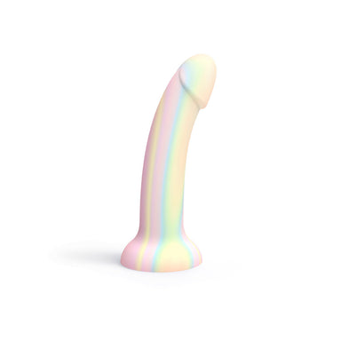Pastel multi-coloured silicone dildo with suction cup Nudie Co