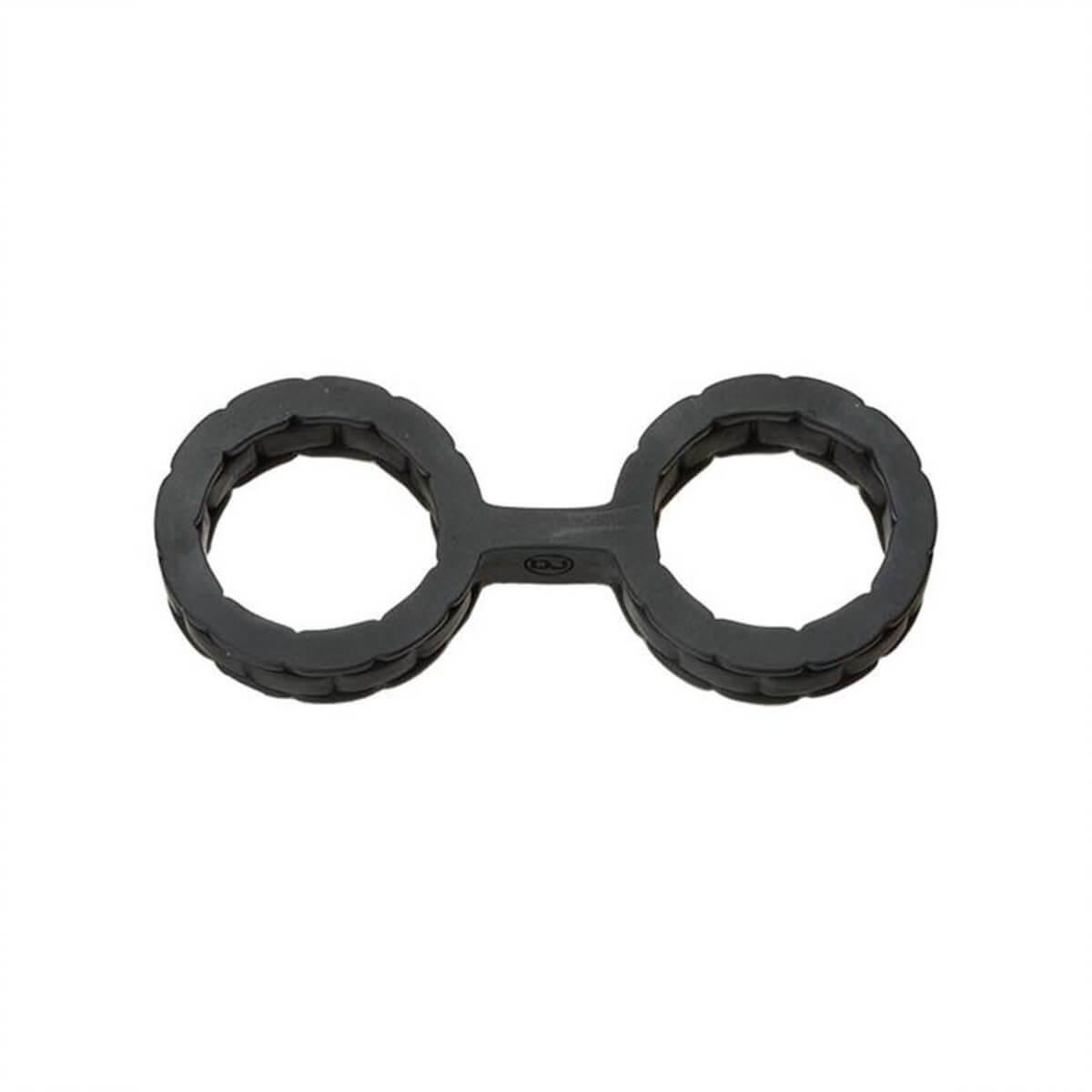 Black textured silicone cuffs for bondage play Nudie Co