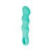 Teal silicone vibrator with three bulbs and ring holder Nudie Co