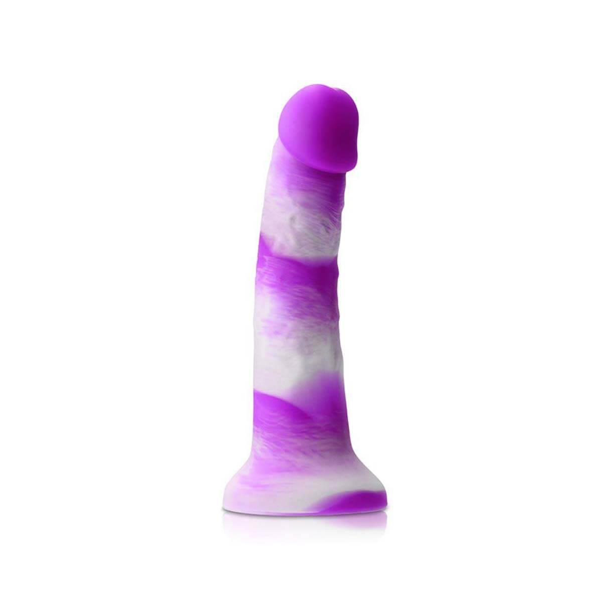 Purple silicone dildo with white cloud pattern Nudie Co